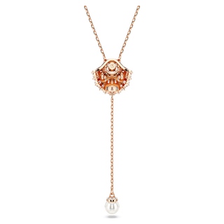 Pendente a Y Idyllia, Crystal Pearl, Conchiglia, Bianco, Placcato color oro rosa