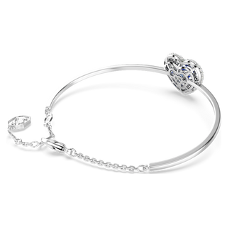 Bracciale rigido Hyperbola, Cuore, Blu, Placcato rodio