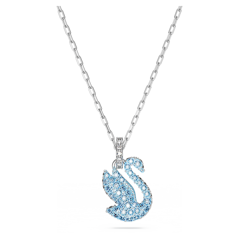 Pendente Swarovski Iconic Swan, Cigno, Piccolo, Blu, Placcato rodio ...