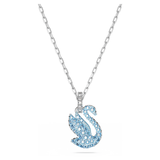 Pendente Swarovski Iconic Swan, Cigno, Piccolo, Blu, Placcato rodio