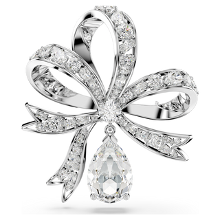 Spilla Hyperbola, Fiocco, Bianca, Placcato rodio