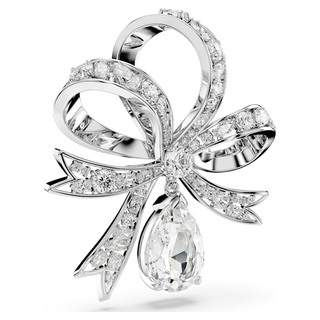 Spilla Hyperbola, Fiocco, Bianca, Placcato rodio