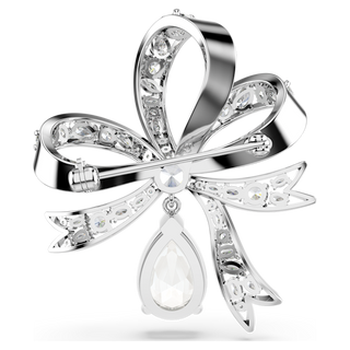 Spilla Hyperbola, Fiocco, Bianca, Placcato rodio