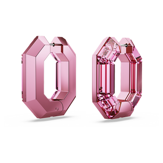 Orecchini a cerchio Lucent, Forma ottagonale, Piccoli, Rosa
