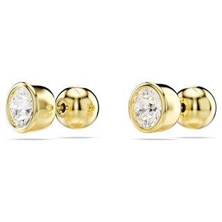 Orecchini a lobo Imber, Taglio Round, Bianchi, Placcato color oro