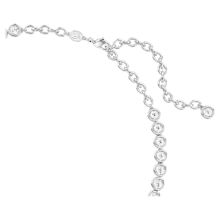 Collana Imber Tennis, Taglio Round, Bianca, Placcato rodio