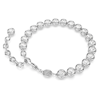 Braccialetto Imber Tennis, Taglio Round, Bianco, Placcato rodio