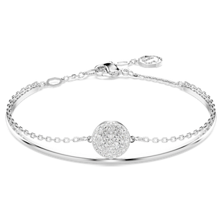 Bracciale rigido Sublima, Bianco, Placcato rodio