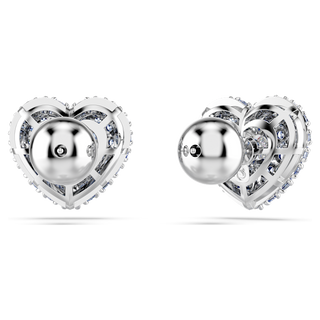 Orecchini a lobo Idyllia, Cuore, Blu, Placcato rodio