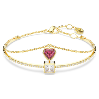 Bracciale rigido Chroma, Cuore, Rosso, Placcato color oro