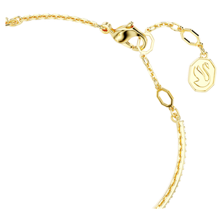 Bracciale rigido Chroma, Cuore, Rosso, Placcato color oro