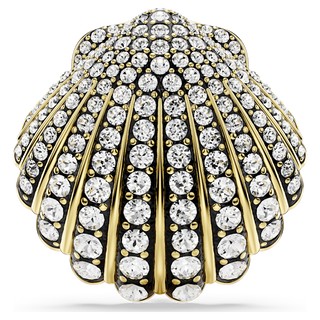 Spilla Idyllia, Conchiglia, Bianca, Placcato color oro