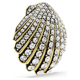 Spilla Idyllia, Conchiglia, Bianca, Placcato color oro