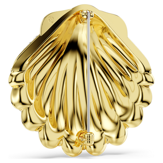 Spilla Idyllia, Conchiglia, Bianca, Placcato color oro