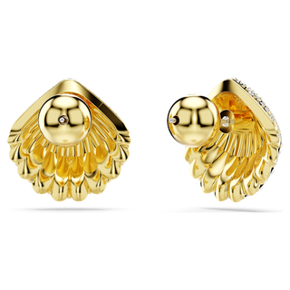 Orecchini a lobo Idyllia, Conchiglia, Bianchi, Placcato color oro