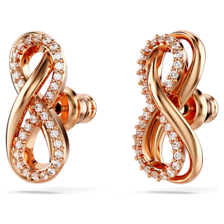 Orecchini a lobo Hyperbola, Infinito, Bianchi, Placcato color oro rosa