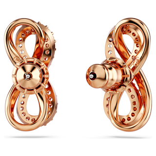 Orecchini a lobo Hyperbola, Infinito, Bianchi, Placcato color oro rosa