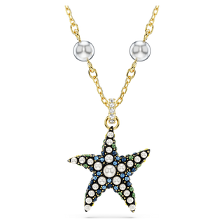 Pendente Idyllia, Crystal pearls, Stella marina, Multicolore, Placcato color oro