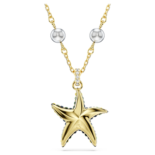 Pendente Idyllia, Crystal pearls, Stella marina, Multicolore, Placcato color oro