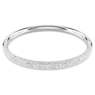 Bracciale rigido Sublima, Pavé a neve, Bianco, Placcato rodio