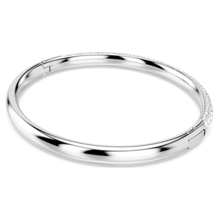 Bracciale rigido Sublima, Pavé a neve, Bianco, Placcato rodio