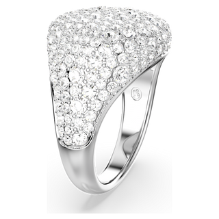 Anello cocktail Meteora, Bianco, Placcato rodio