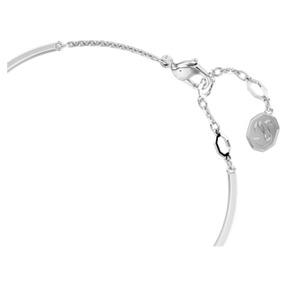Bracciale rigido Hyperbola, Cuore, Bianco, Placcato rodio