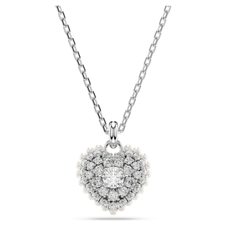 Pendente Idyllia, Cuore, Bianco, Placcato rodio