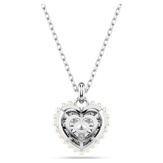 Pendente Idyllia, Cuore, Bianco, Placcato rodio