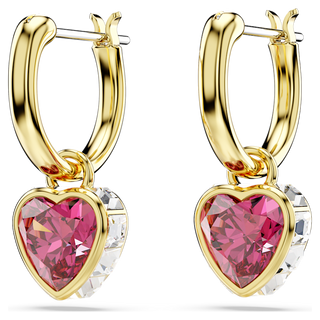 Orecchini pendenti Chroma, Cuore, Rossi, Placcato color oro