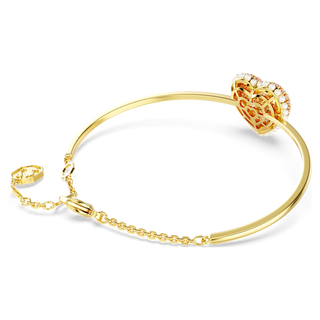 Bracciale rigido Idyllia, Cuore, Rosa, Placcato color oro