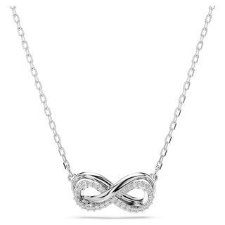 Pendente Hyperbola, Pavé, Infinito, Bianco, Placcato rodio