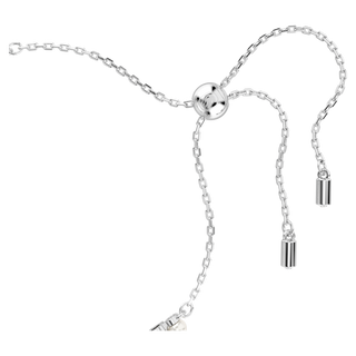 Bracciale Tennis Matrix, Crystal Pearl, Taglio Round, Bianco, Placcato rodio