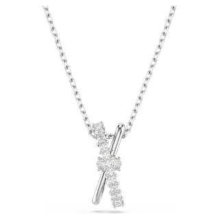 Pendente Hyperbola, Taglio misto, Twist, Bianco, Placcato rodio