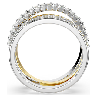 Anello Hyperbola, Taglio misto, Bianco, Mix di finiture