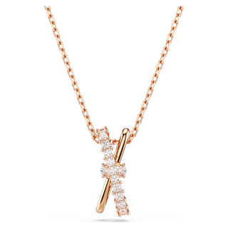 Pendente Hyperbola, Taglio misto, Twist, Bianco, Placcato color oro rosa