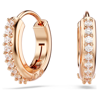 Orecchini a cerchio Matrix, Taglio Round, Bianchi, Placcato color oro rosa