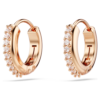 Orecchini a cerchio Matrix, Taglio Round, Bianchi, Placcato color oro rosa