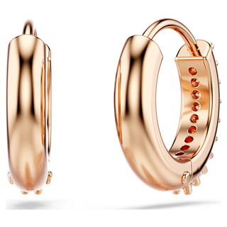 Orecchini a cerchio Matrix, Taglio Round, Bianchi, Placcato color oro rosa