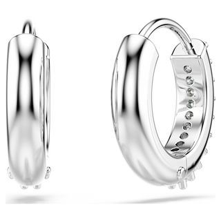 Orecchini a cerchio Matrix, Taglio Round, Bianchi, Placcato rodio