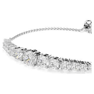 Bracciale Tennis Matrix, Sfumatura di tagli Round, Bianco, Placcato rodio