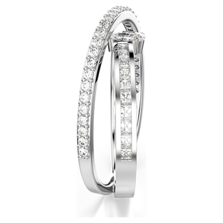 Anello Hyperbola, Taglio misto, Bianco, Placcato rodio