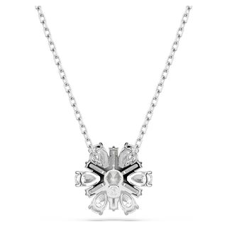 Pendente Idyllia, Taglio misto, Fiocco Di Neve, Bianco, Placcato rodio