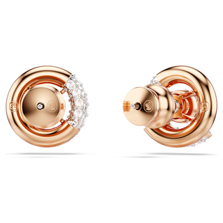 Orecchini a lobo Dextera, Taglio Round, Bianchi, Placcato color oro rosa