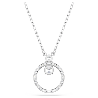 Pendente Constella, Pavé, Taglio Round, Bianco, Placcato rodio