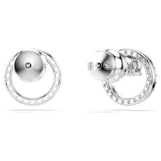 Orecchini a lobo Constella, Taglio Round, Bianchi, Placcato rodio