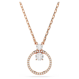 Pendente Constella, Pavé, Taglio Round, Bianco, Placcato color oro rosa