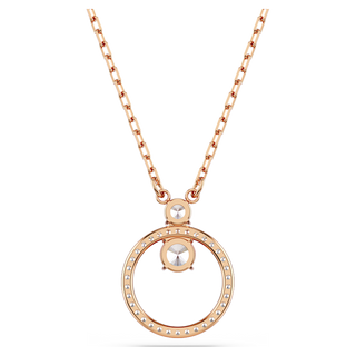 Pendente Constella, Pavé, Taglio Round, Bianco, Placcato color oro rosa