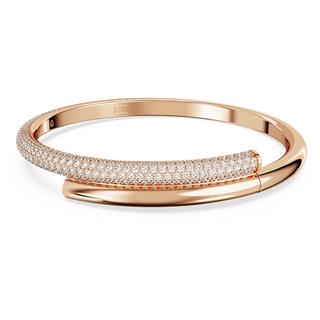 Bracciale rigido Dextera, Chiusura magnetica, Bianco, Placcato color oro rosa