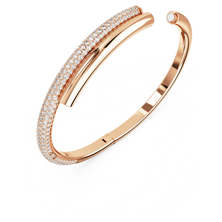 Bracciale rigido Dextera, Chiusura magnetica, Bianco, Placcato color oro rosa